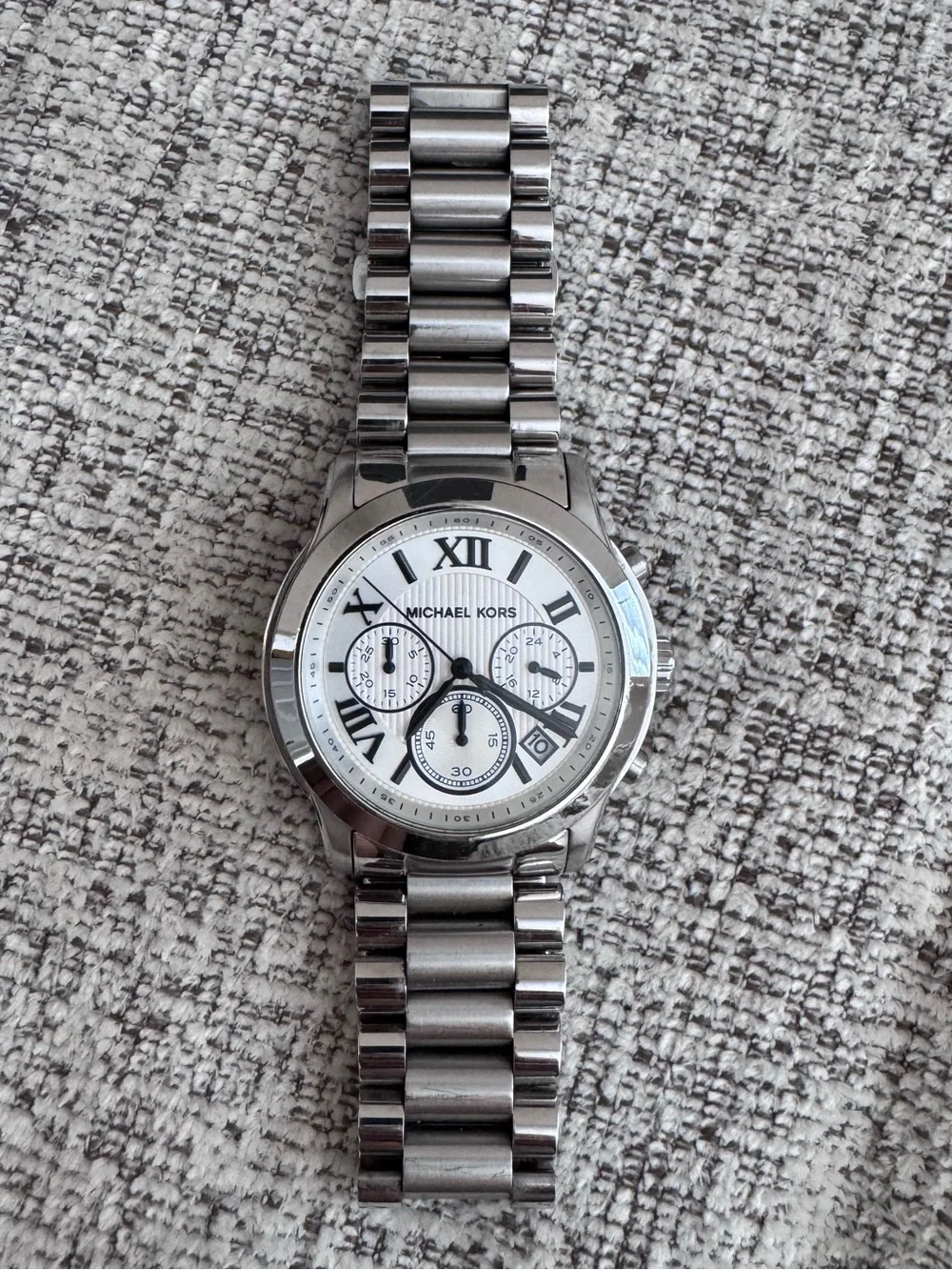 Michael Kors Stainless Steel Watch with White Dial